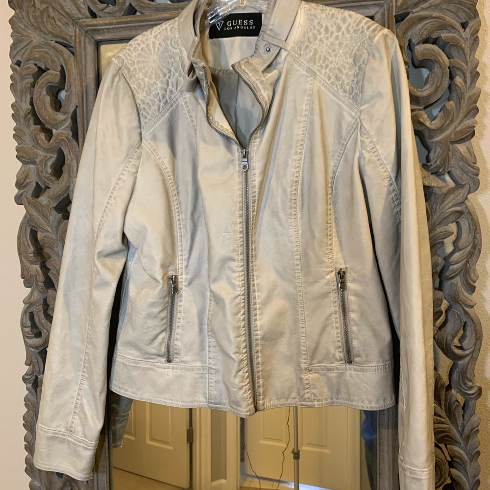 Guess Wilson Leather light greyJacket. *see photo for material tag.